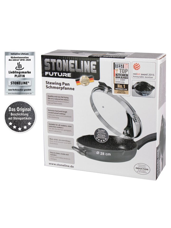 Stoneline Schmorpfanne 28 cm | mit Deckel in Anthrazit günstig kaufen Ø 28 cm