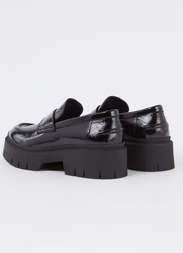 HUGO BOSS Kris patent leather loafer with platform sole
