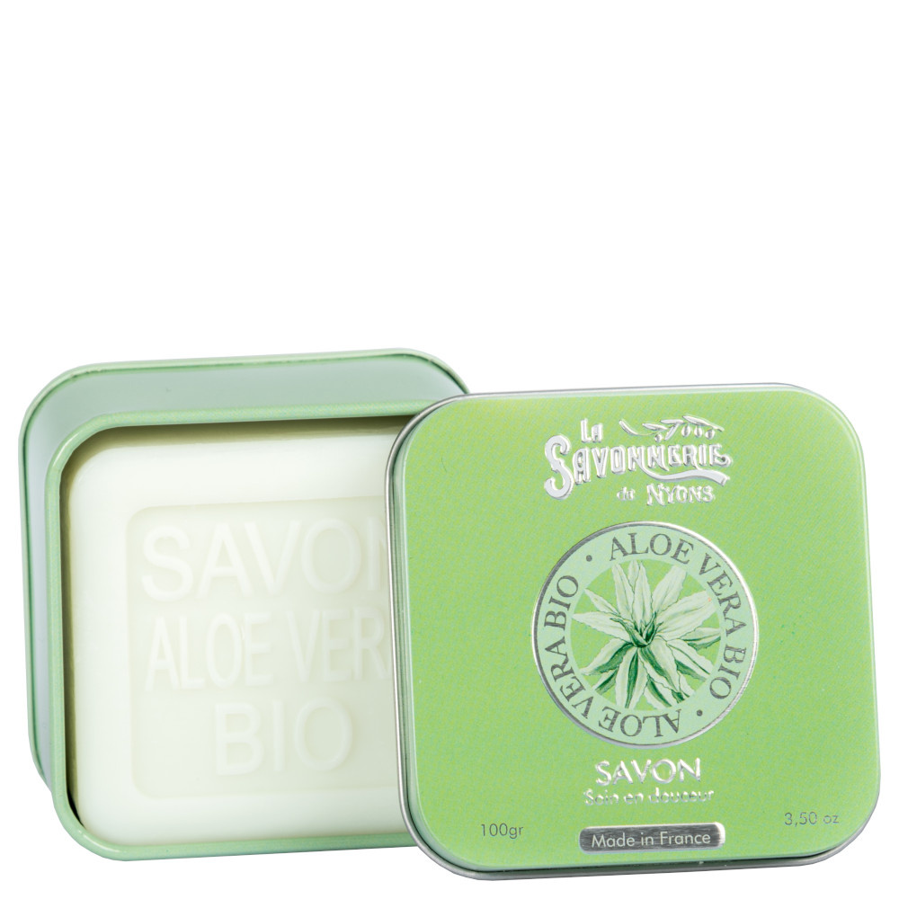 La savonnerie de nyons Savon 100g à l'Aloe Vera BIO et Boîte Métal Savon