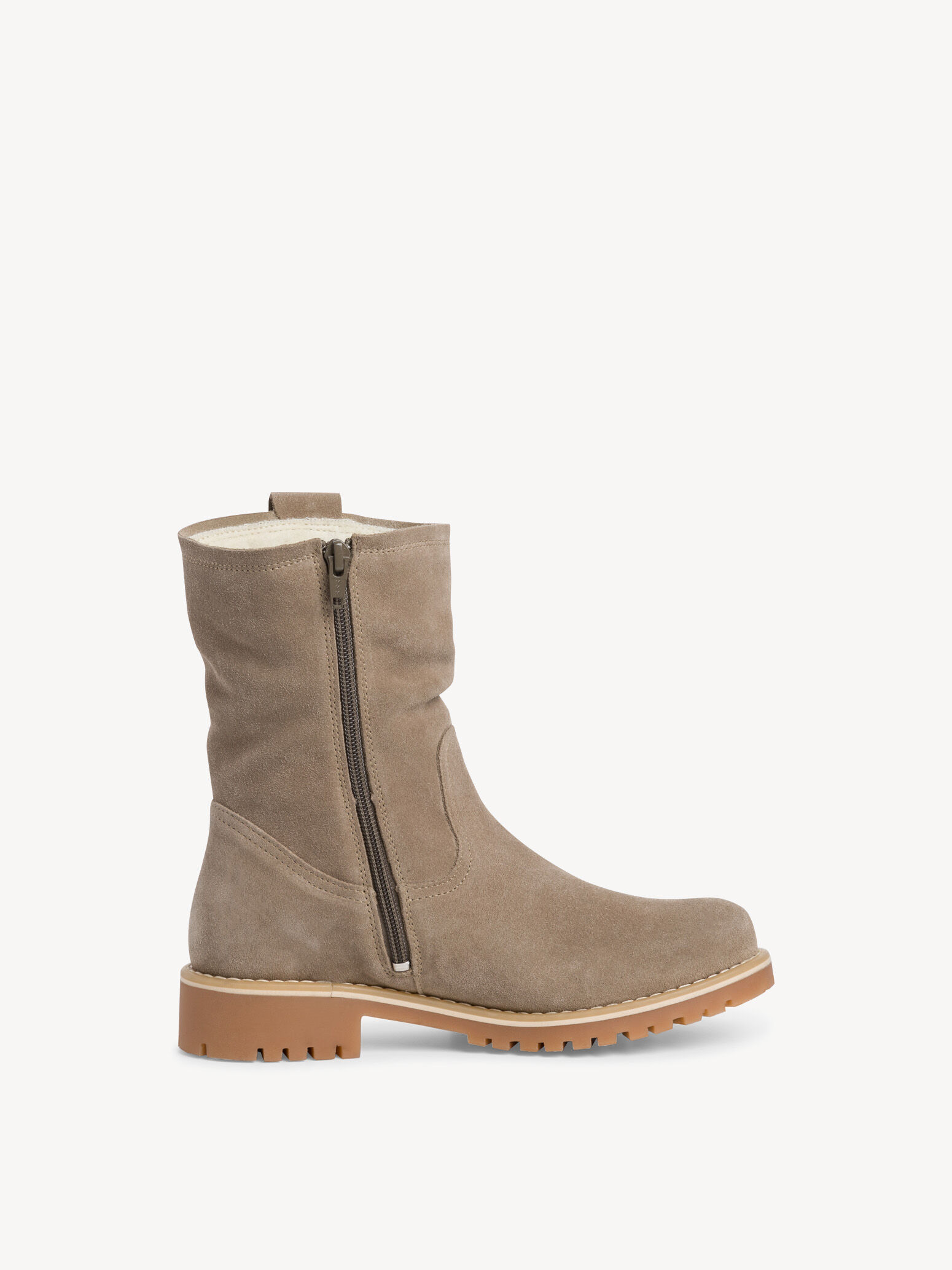 Bottine en cuir - beige doublure chaude