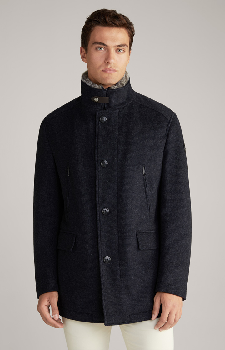 Mantel Gary in Navy meliert