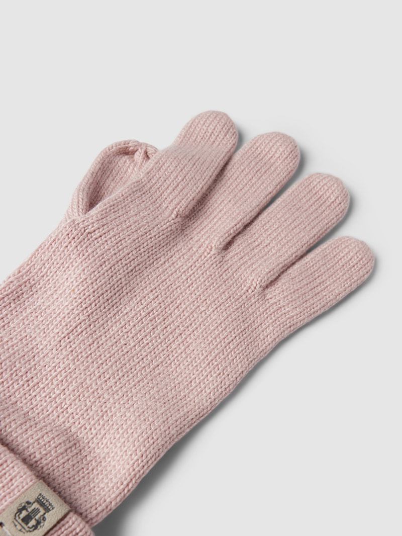 Handschuhe mit Label-Detail in rosé