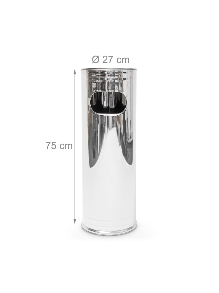 relaxdays Standaschenbecher in Silber - (H)75 cm günstig kaufen onesize