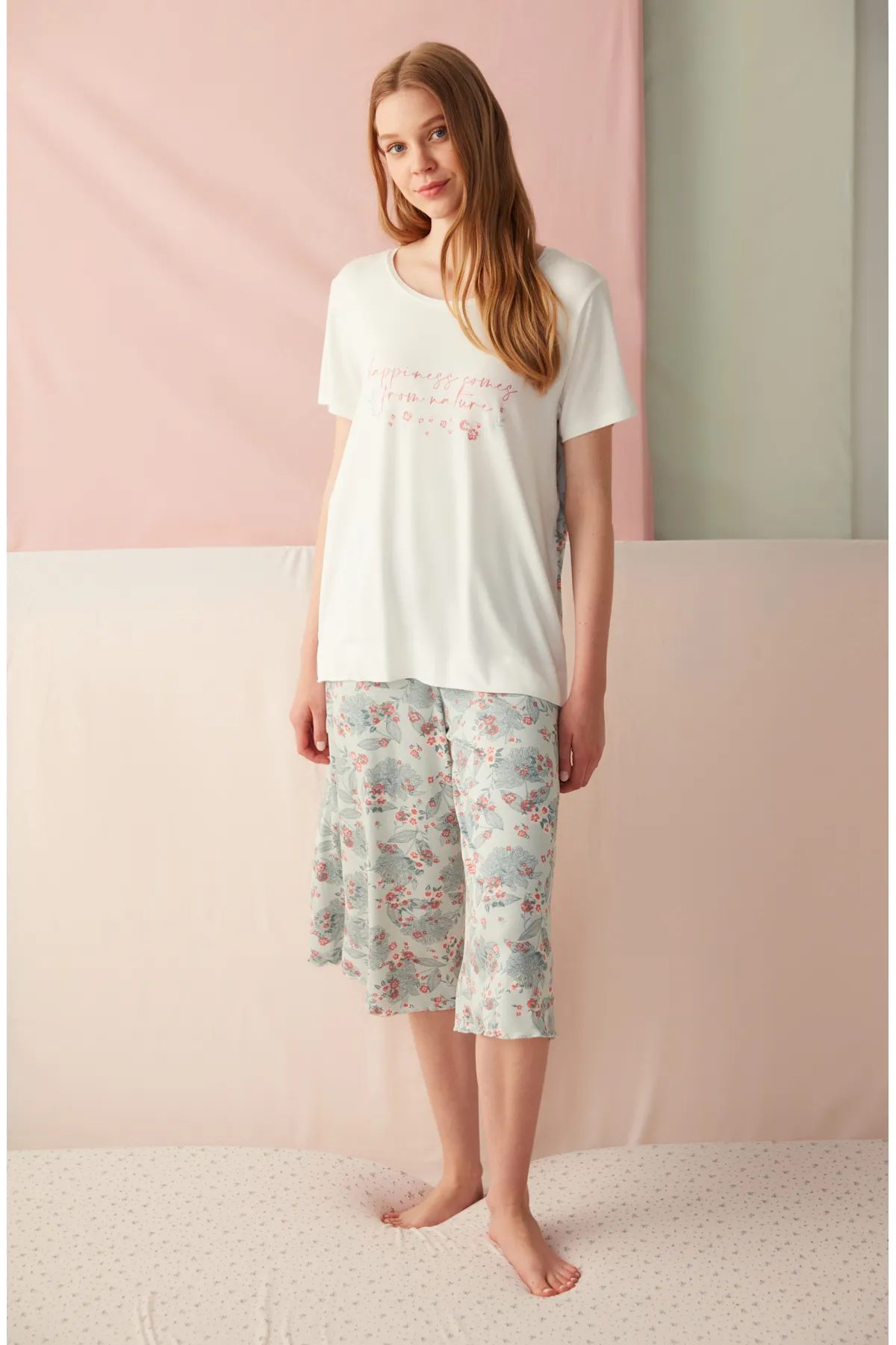 Penti  Smoke – Morgen-Capri-Pyjamahose mit Blumenmuster