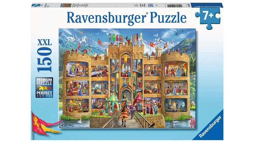 Ravensburger Puzzle - Blick in die Ritterburg, 150 XXL Teile