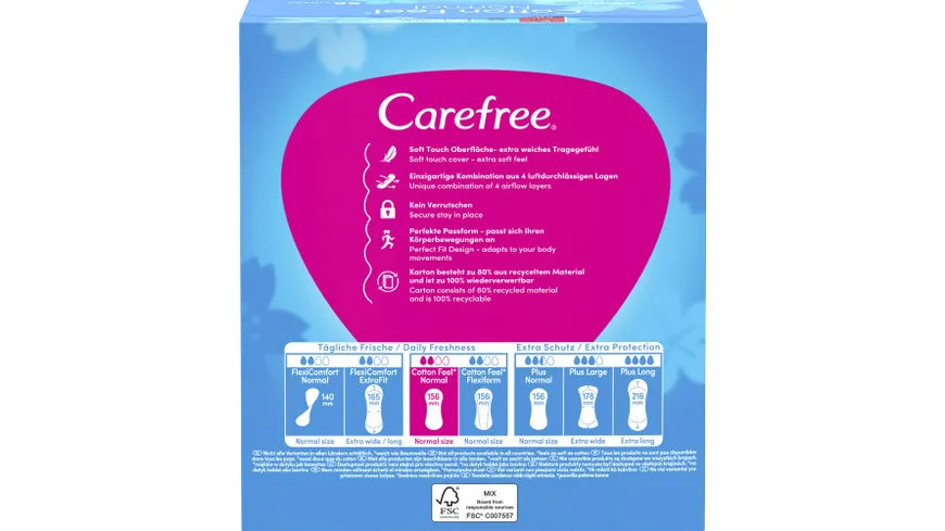 Carefree Slipeinlagen Cotton Feel Normal