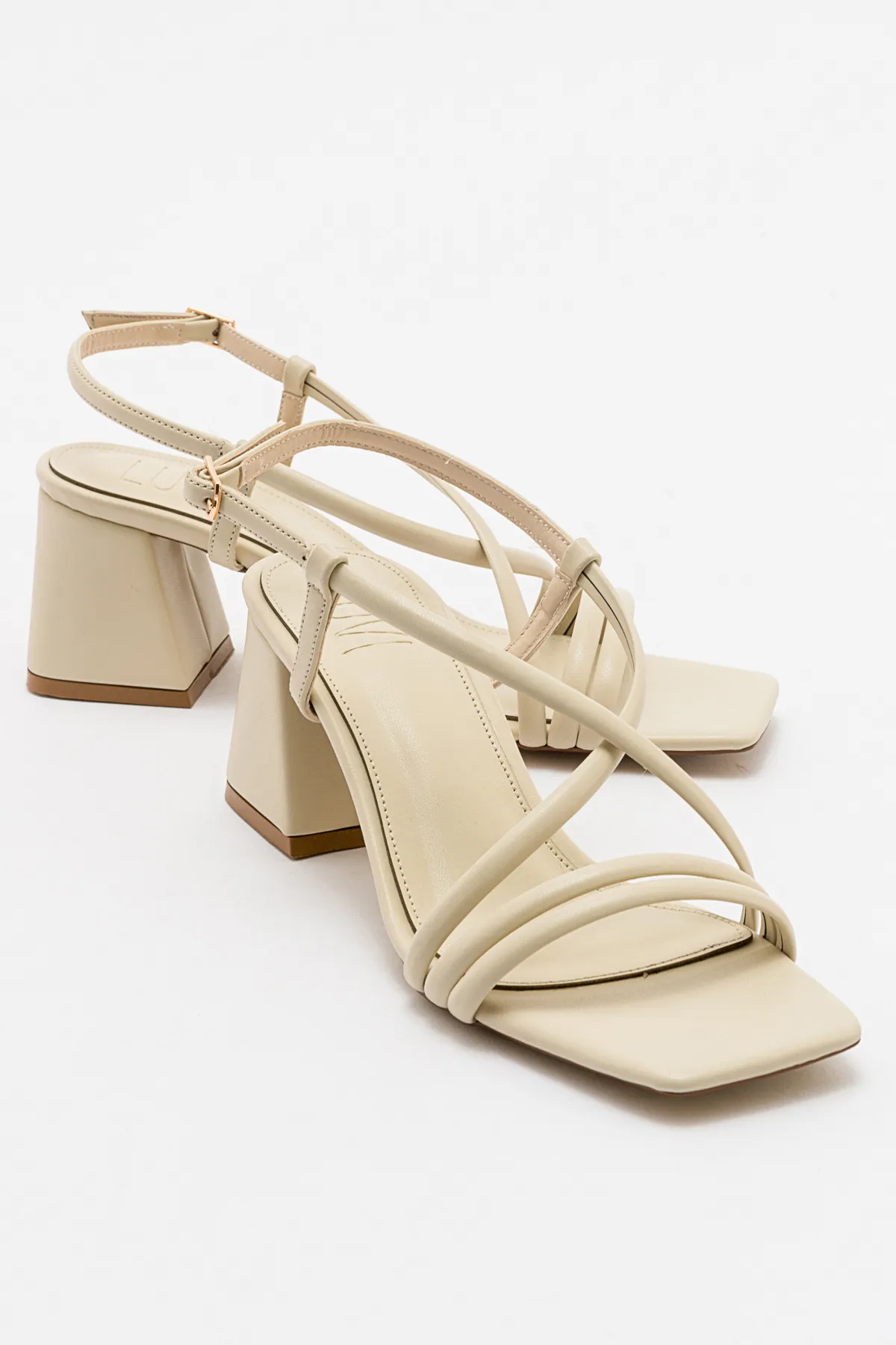 LuviShoes  Daisy Beige Skin Damen-High-Heels-Schuhe
