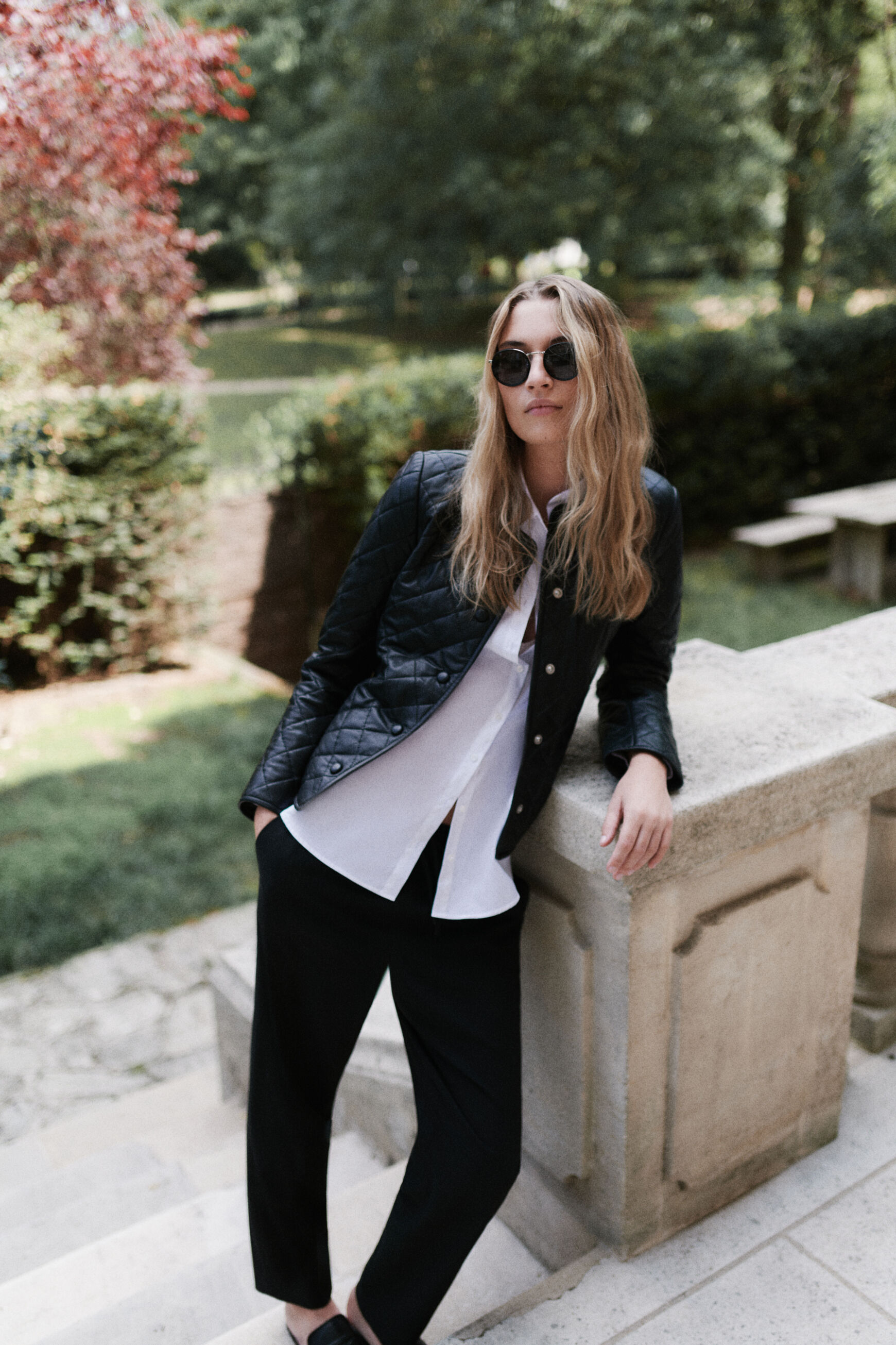 blazer chora 100% cuir noir femme