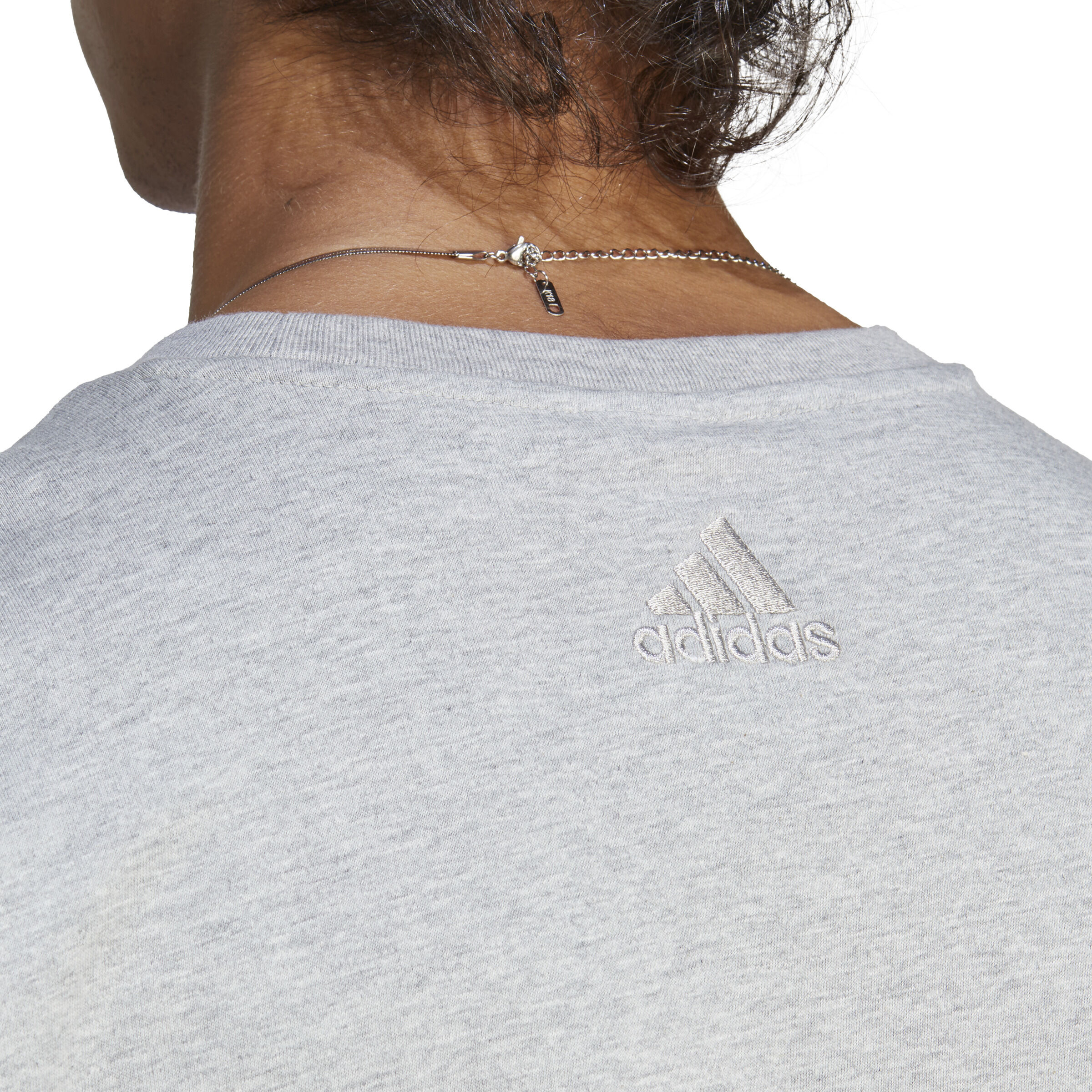 Essentials Single Jersey Big Logo T-Shirt Herren - Hellgrau, Weiß