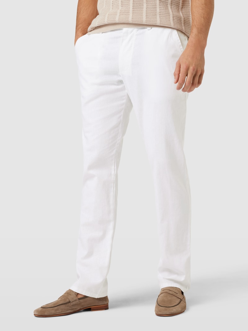 Chino mit französischen Eingrifftaschen in weiß