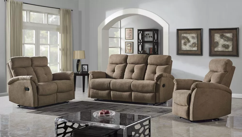 Happy Home Relaxsofa-Set 3tlg. mit 5 Relaxfunktionen - Braun