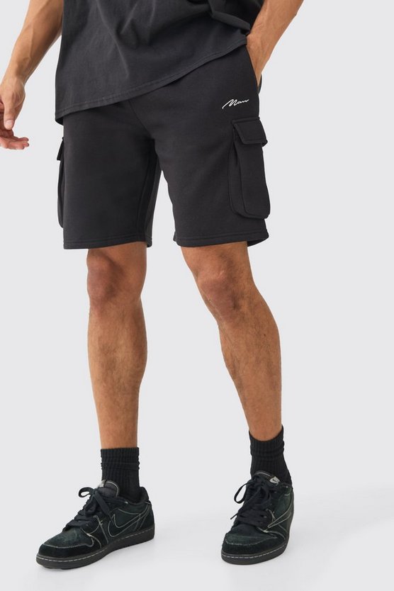 Lockere mittellang Man Signature Cargo-Shorts