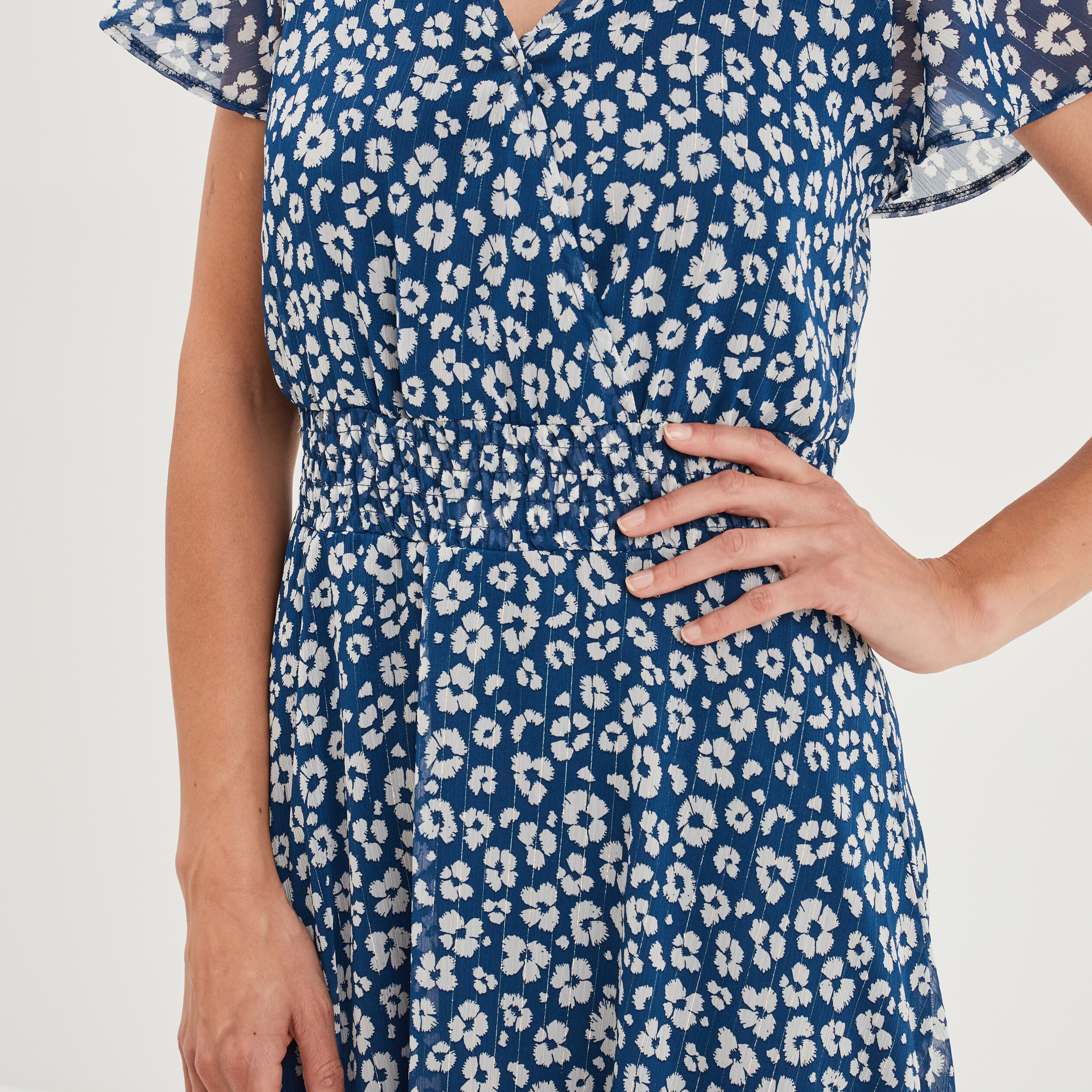 Robe midi droite bleu canard femme | La Halle
