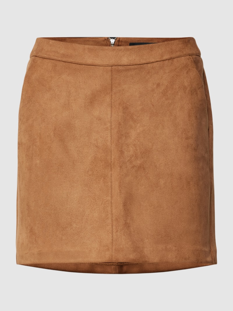 Minirock in Leder-Optik Modell 'DONNA DINA FAUX' in cognac