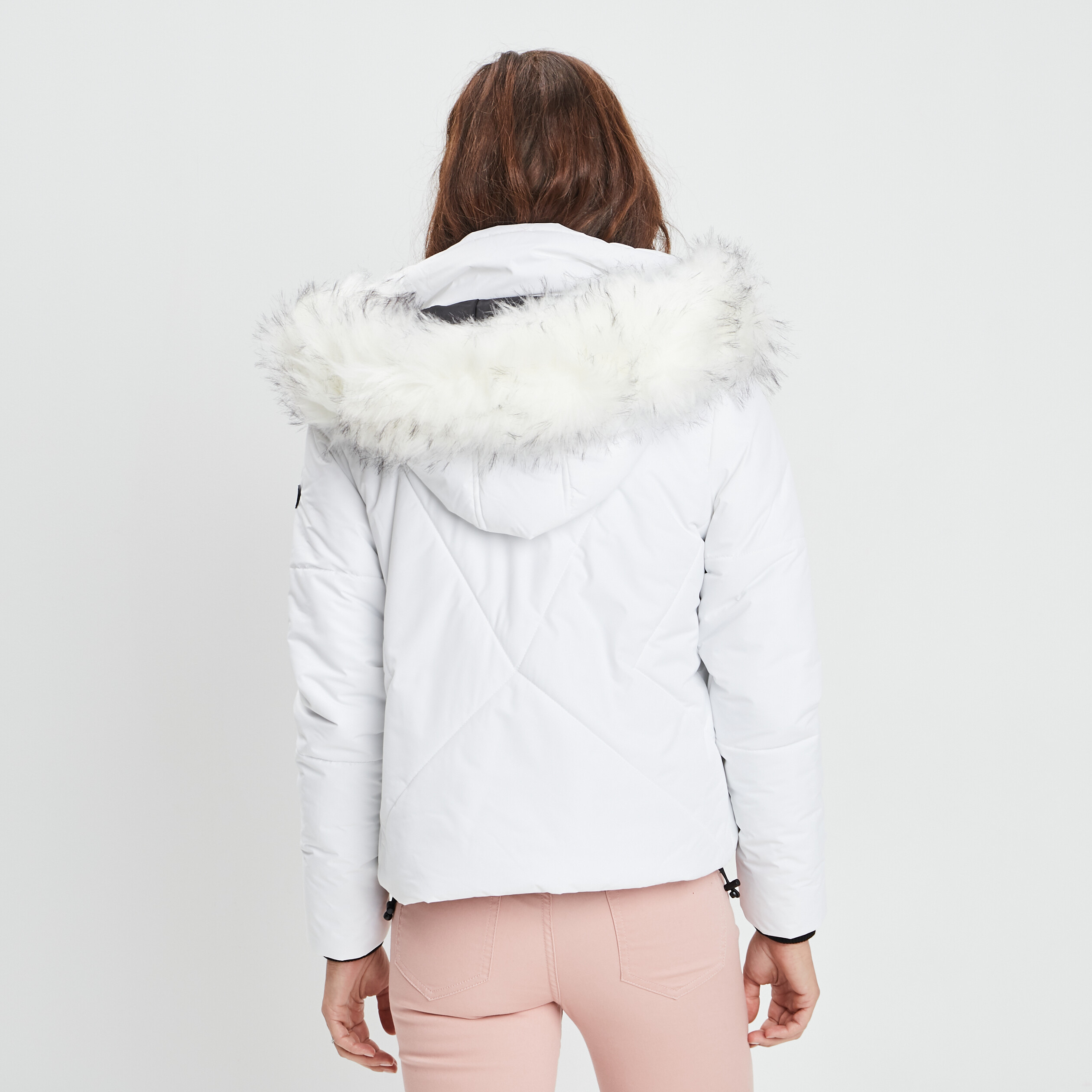 Doudoune courte droite blanc femme | La Halle