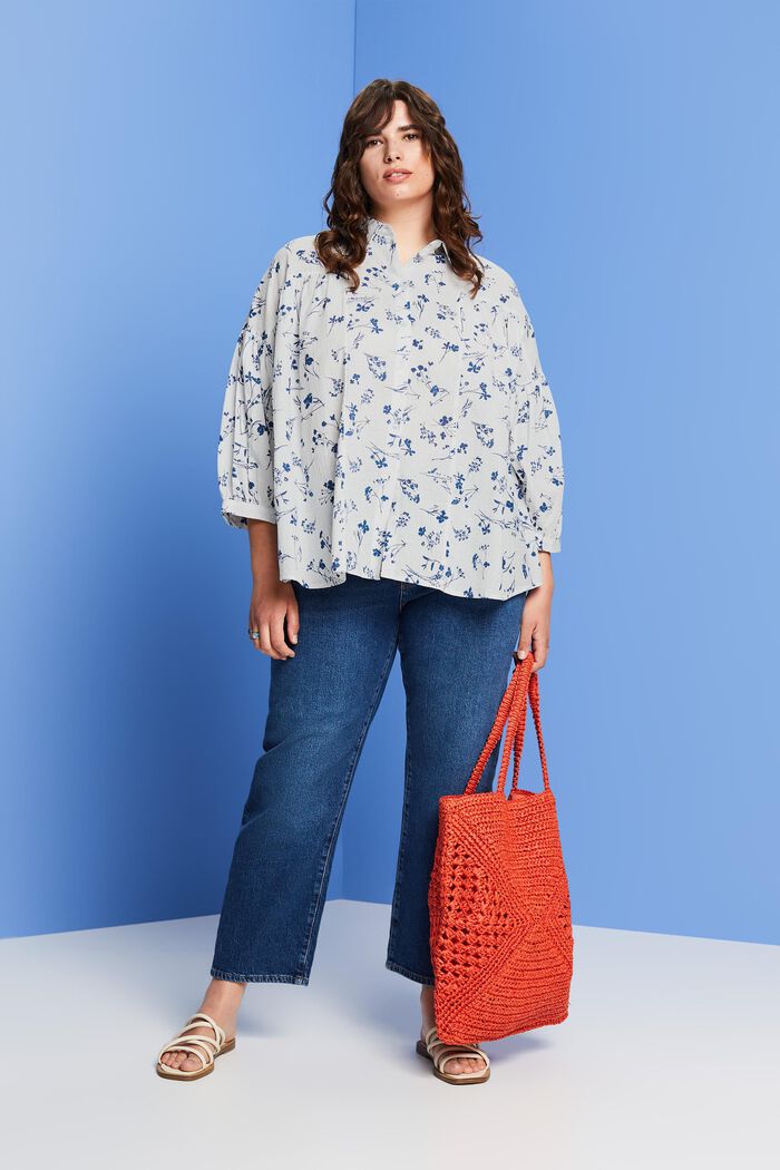 CURVY Oversize-Hemdbluse, 100 % Baumwolle