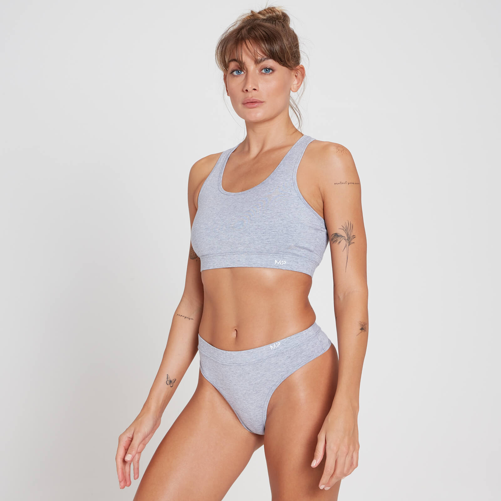 Brassière en coton MP pour femmes – Gris chiné
