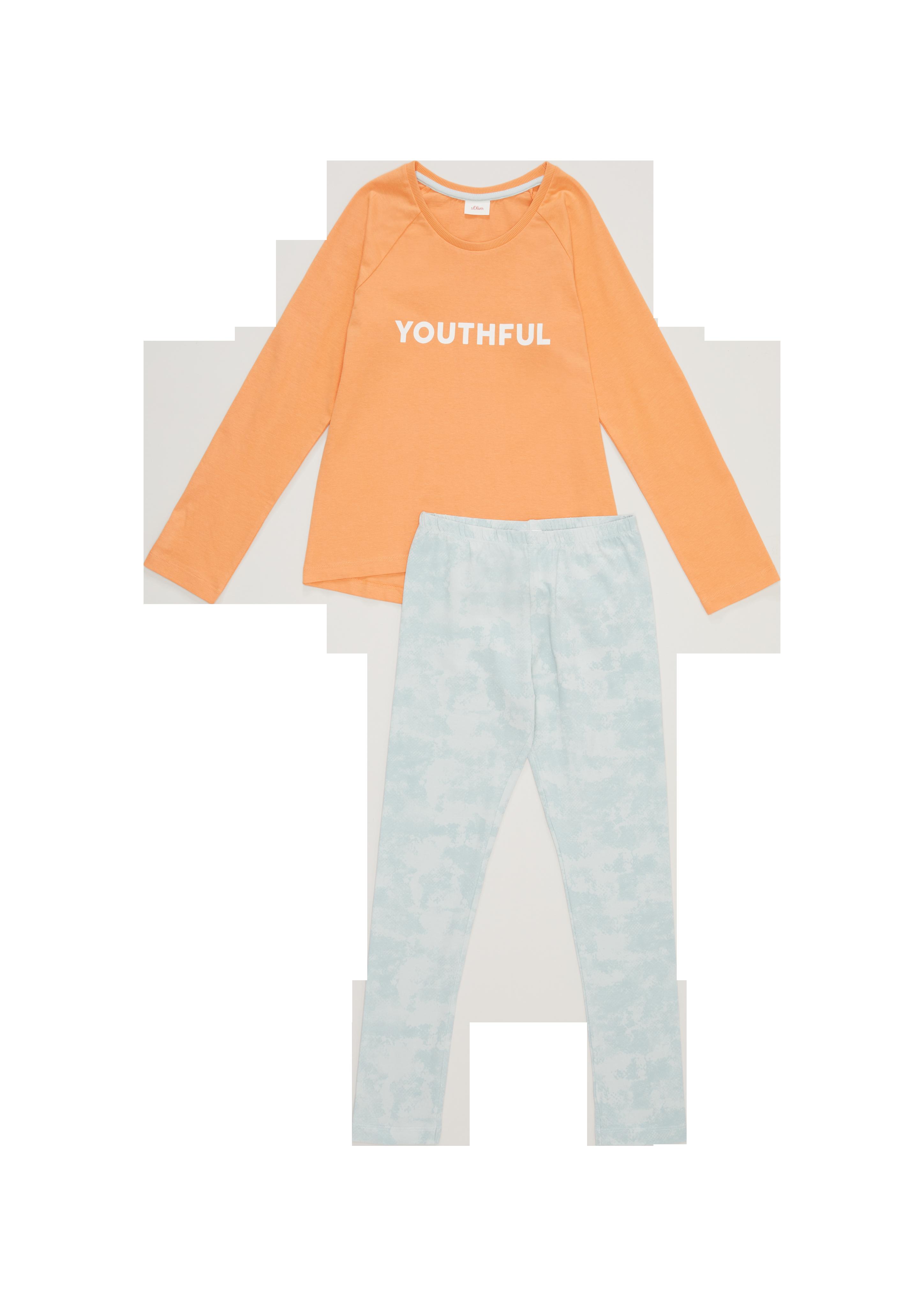 Pyjama mit Schriftprint  6005913-22060