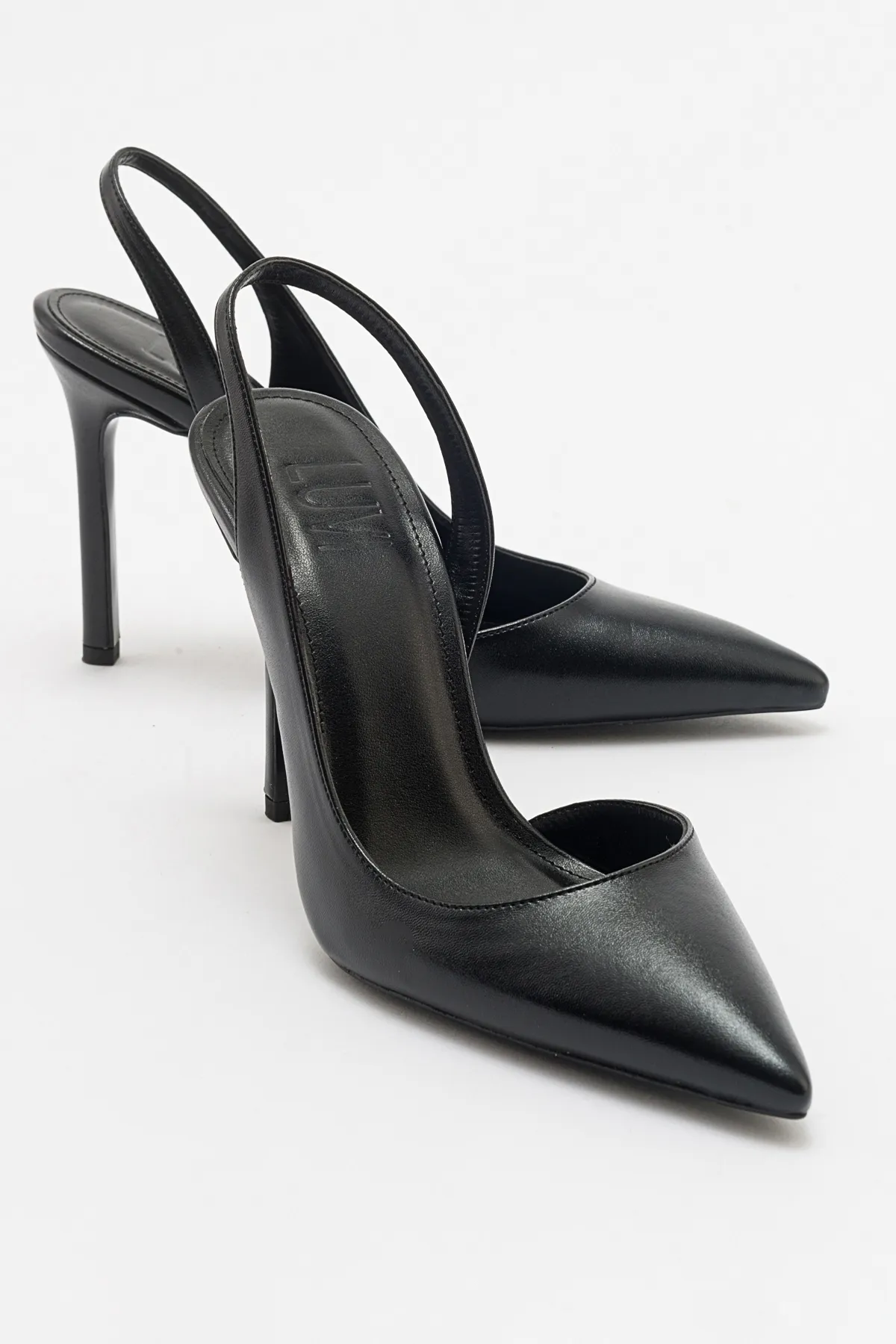 LuviShoes  TWINE Schwarze Haut Damenschuhe mit Absatz