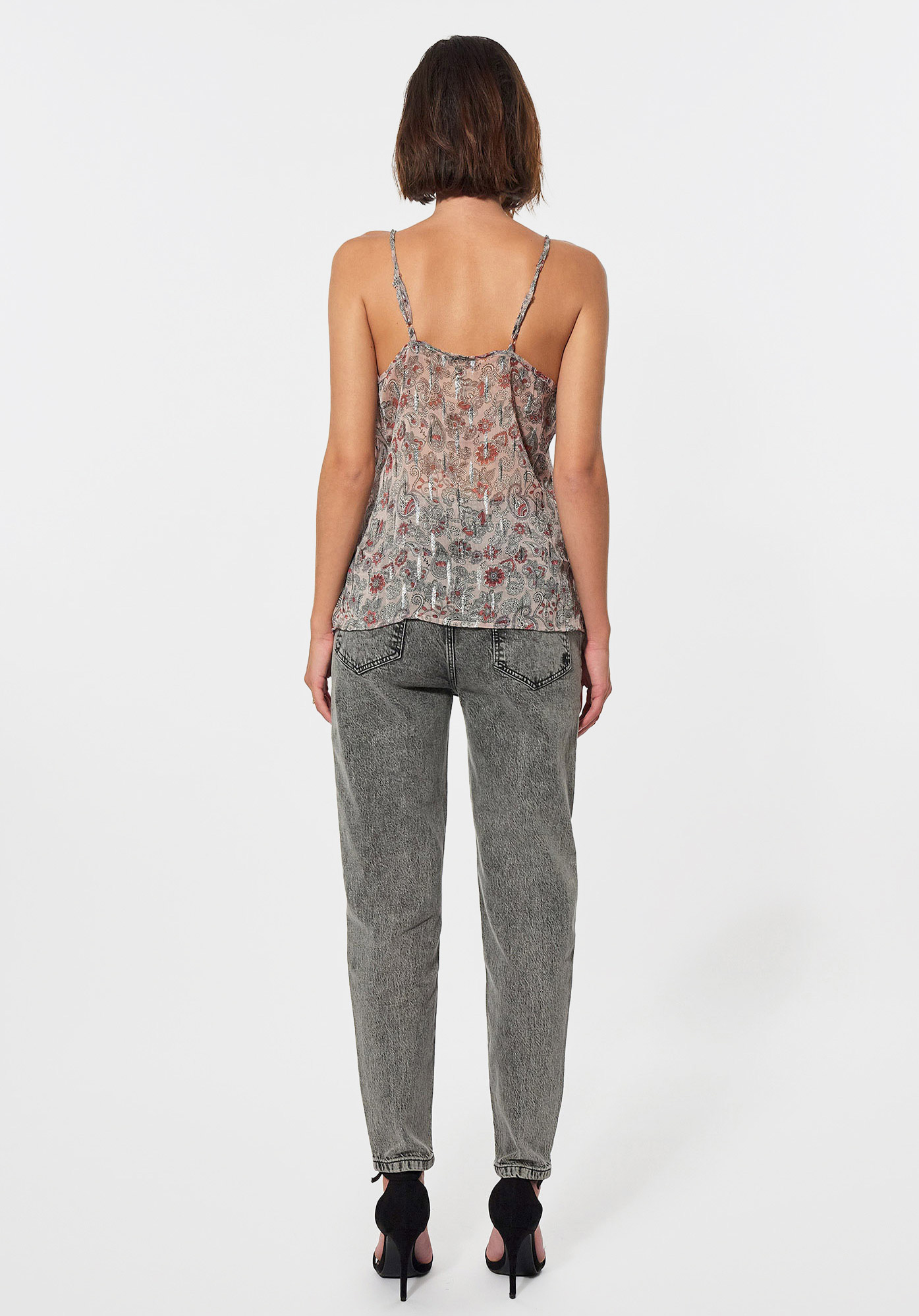 VAMP   Top Femme imprimé fleuri en 100% polyester recyclé