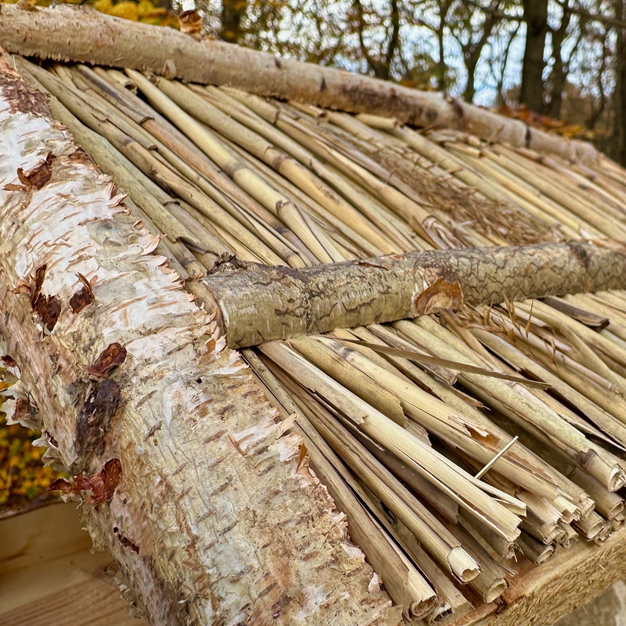 gartenetage Vogelhaus Birken Vogelfutterhaus mit Ständer und Reetdach, liebevolle Handarbeit, Wetterfest