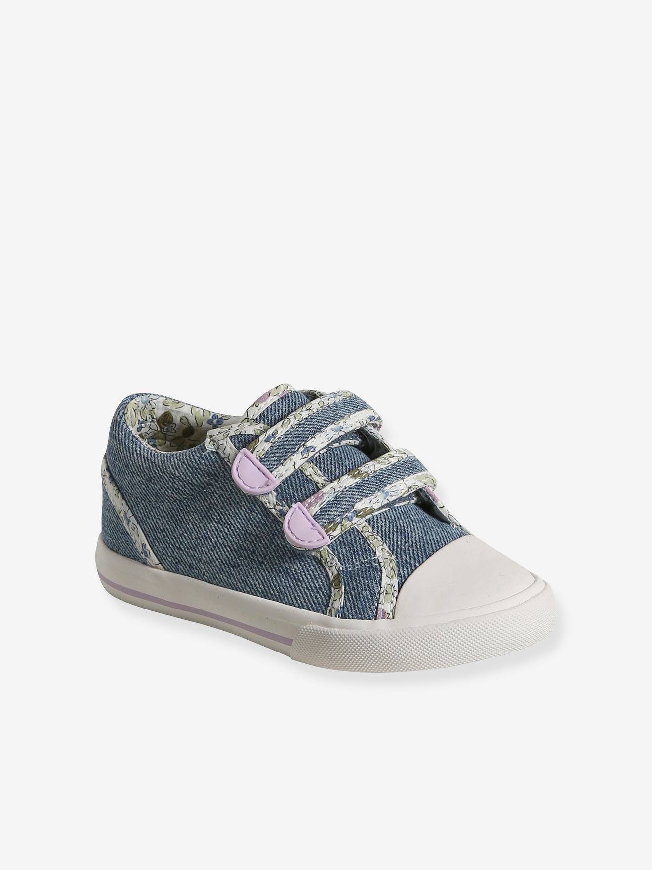 Vertbaudet Mädchen Klett-Sneakers, Anziehtrick - jeansblau