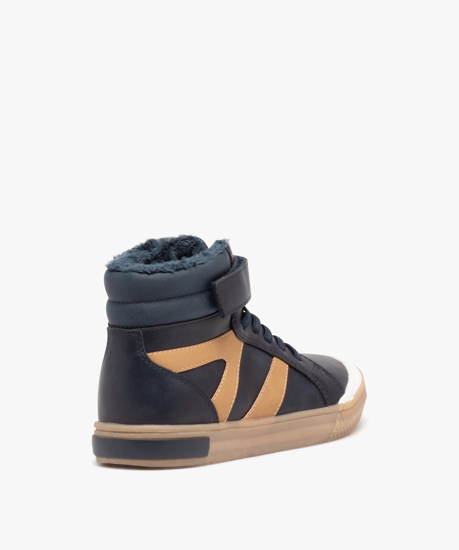 Boots fourrées à scratch look sportswear Garçon marine | GEMO