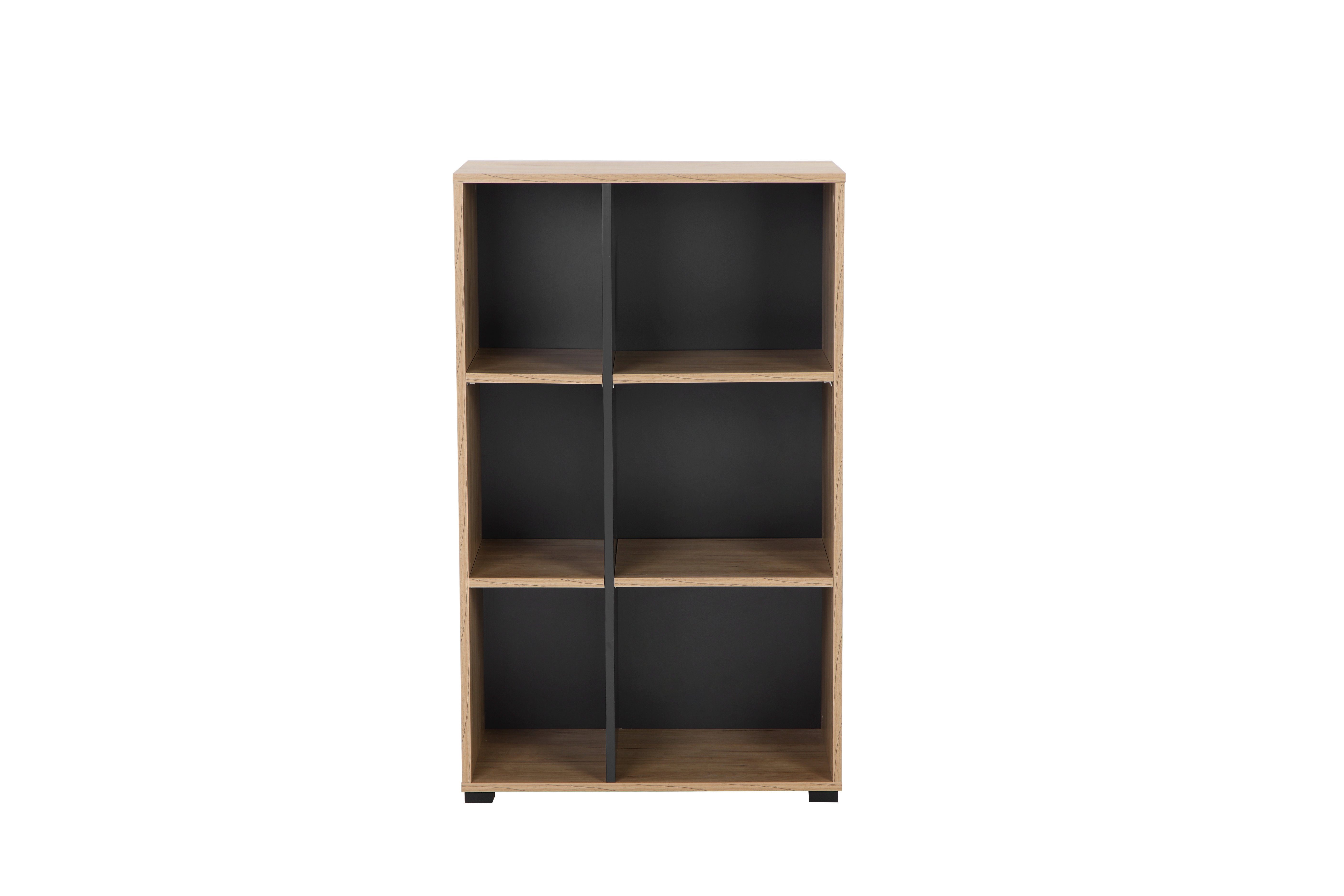 Places of Style Aktenregal Moid, Bücherregal, Maße 64,5x40x106 cm, 6 Fächer für viel Stauraum