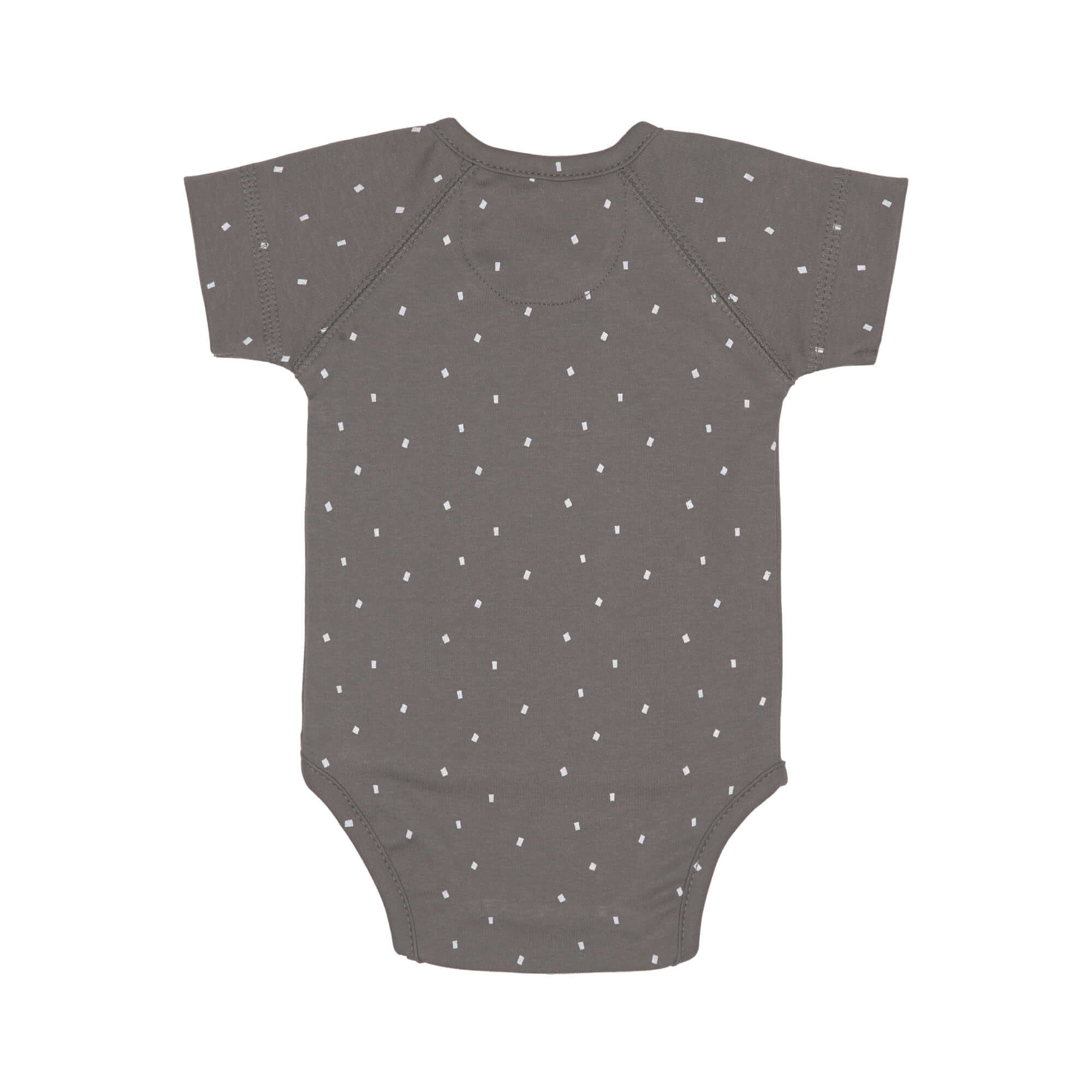 Baby Wickelbody kurzarm - Bio Baumwolle, Punkte, Anthrazit