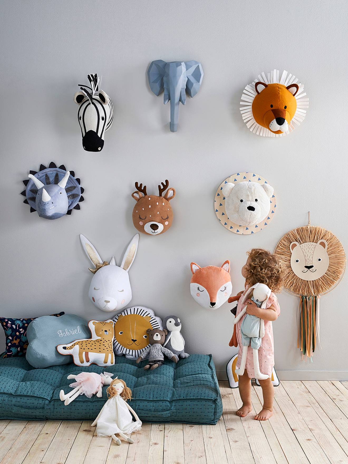 Trophée mural Lion orange