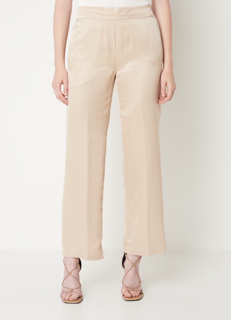 CINQUE Cisleep high-waist straight-fit trousers in lyocell blend with a glossy finish