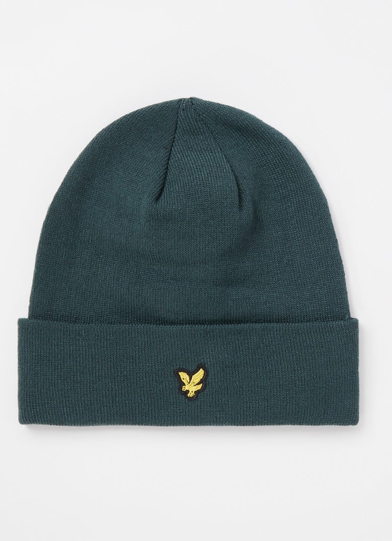 Lyle & Scott Fine knit beanie with logo embroidery