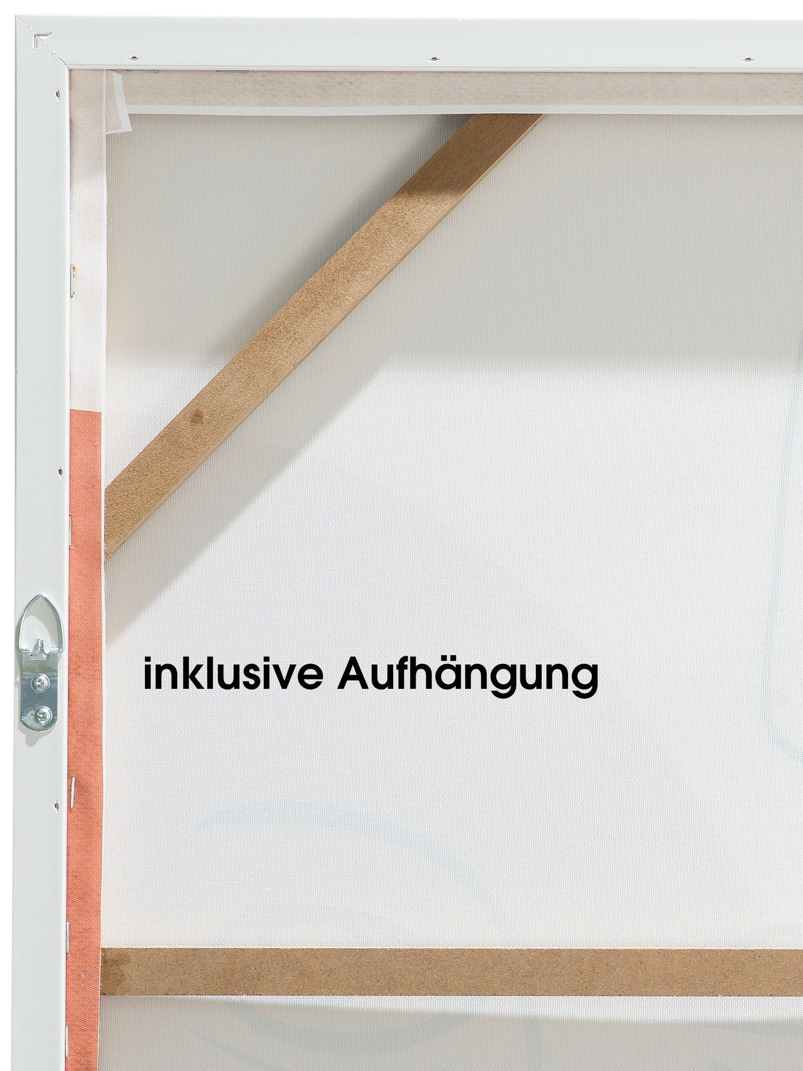 Doubleface Leinwand-Druck-handbemalt, Beige/Braun