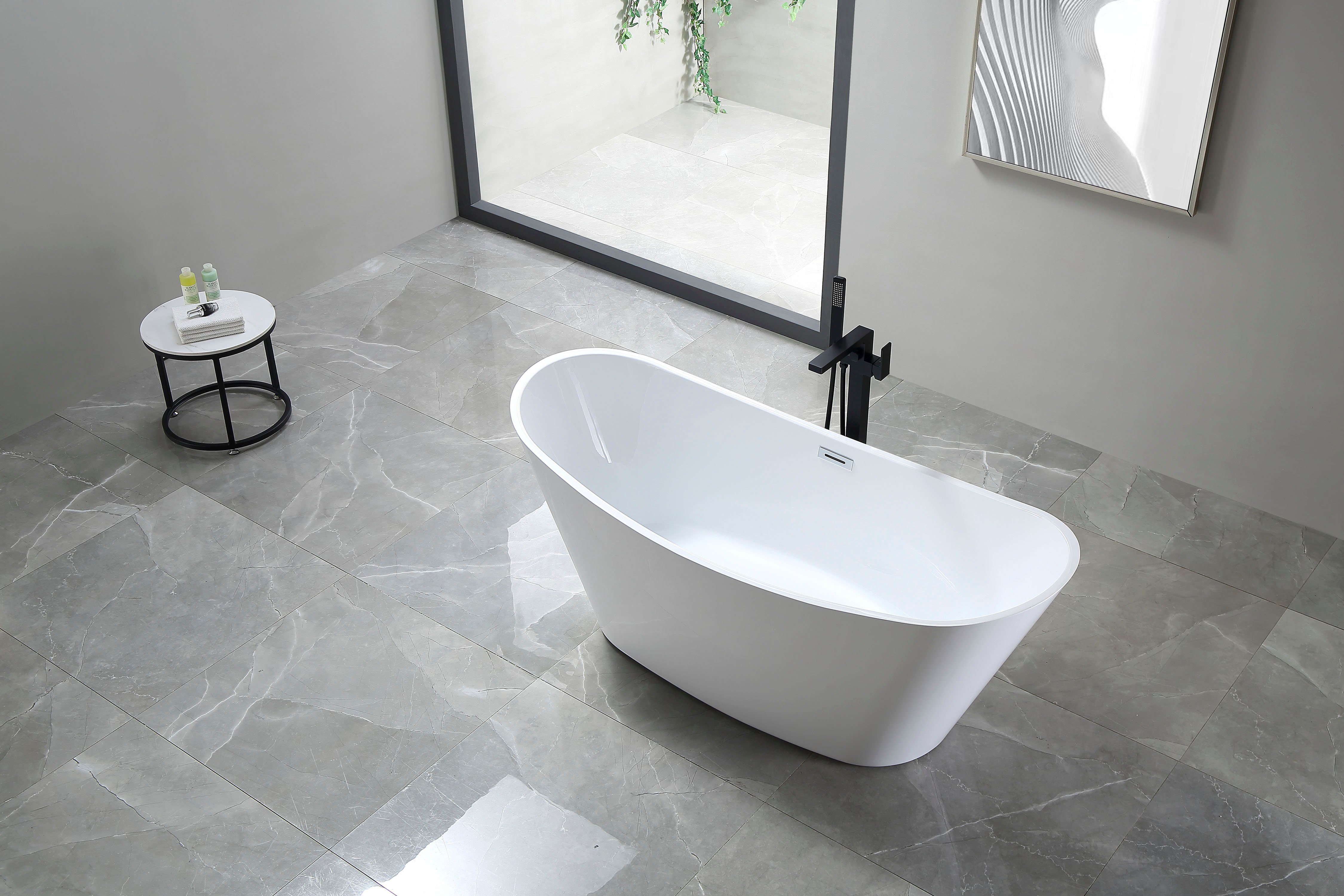 welltime Badewanne Lagos, freistehend, aus hochwertigem Sanitäracryl, mit Pop Up Ventil