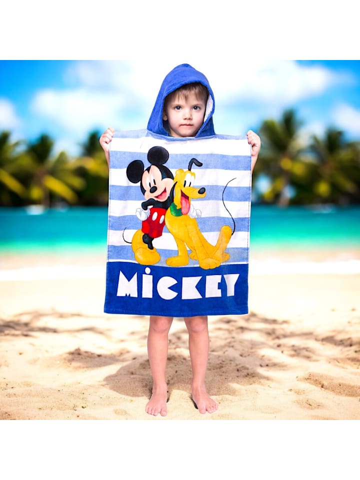 Disney Mickey Mouse Badeponcho Mickey Mouse  - B) 50 cm x (L) 115 cm in Blau günstig kaufen 50 x 110 cm