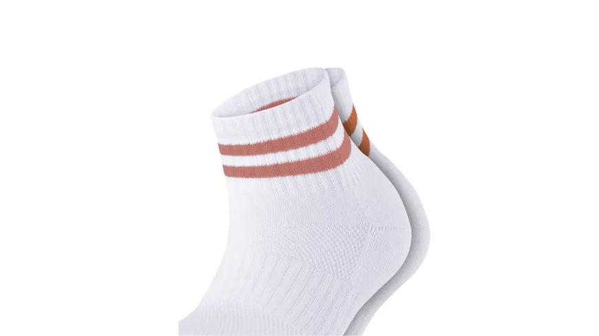 ESPRIT Damen Sneaker Socken Active Tennis 2er Pack weiß, orange