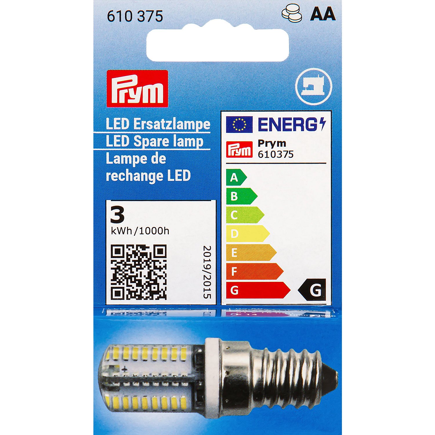 Prym LED Ersatzlampe für Nähmaschine, mit Schraubfassung E14