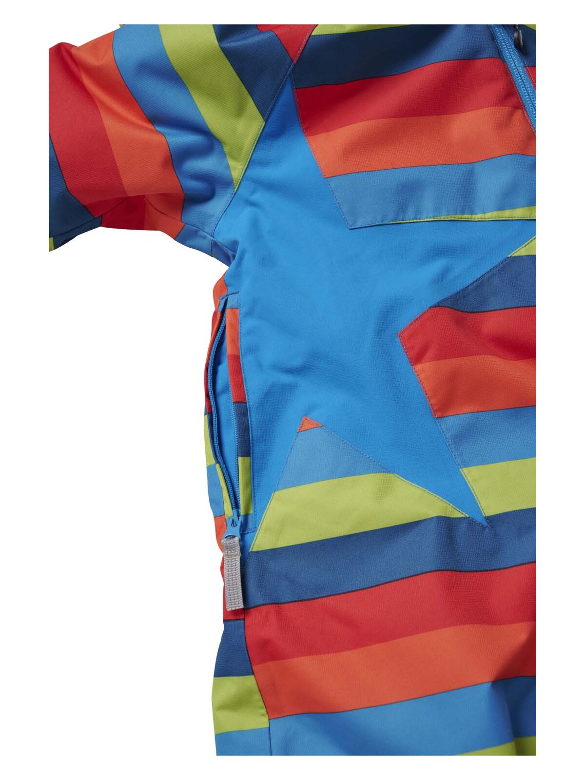 Schneeoverall Stern, bunt gestreift
