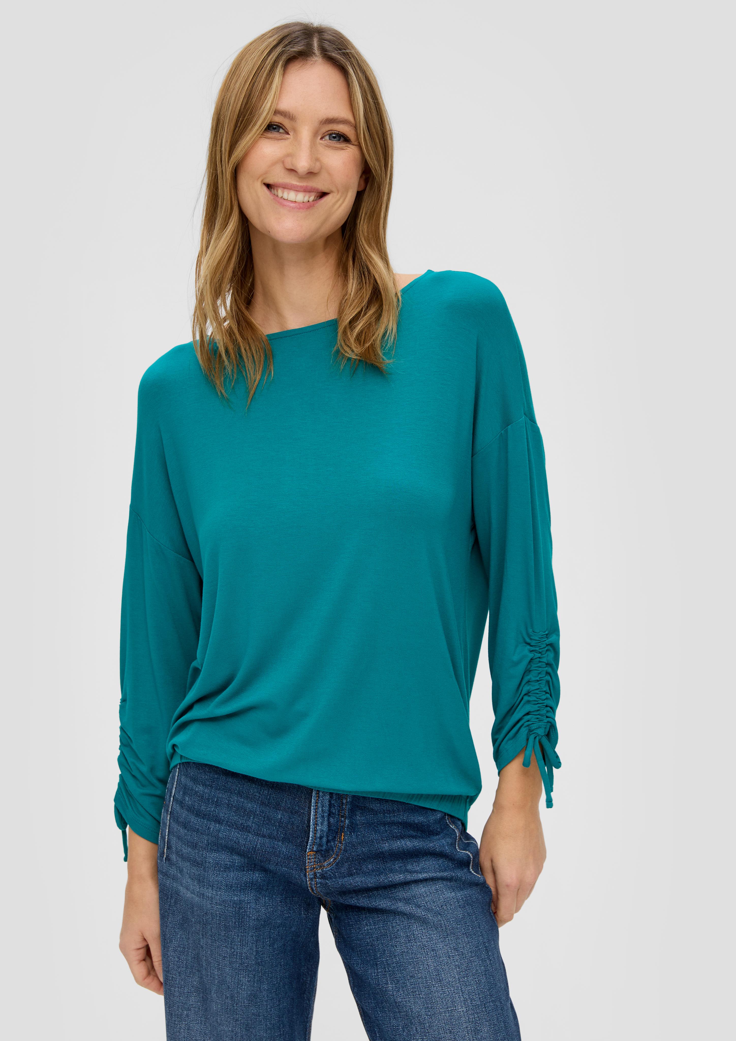 Langarmshirt mit Raffung an den Ärmeln   2142202-6680