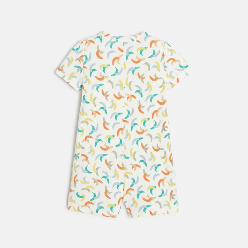 Combishort bébé à motifs bananes blanc Catimini