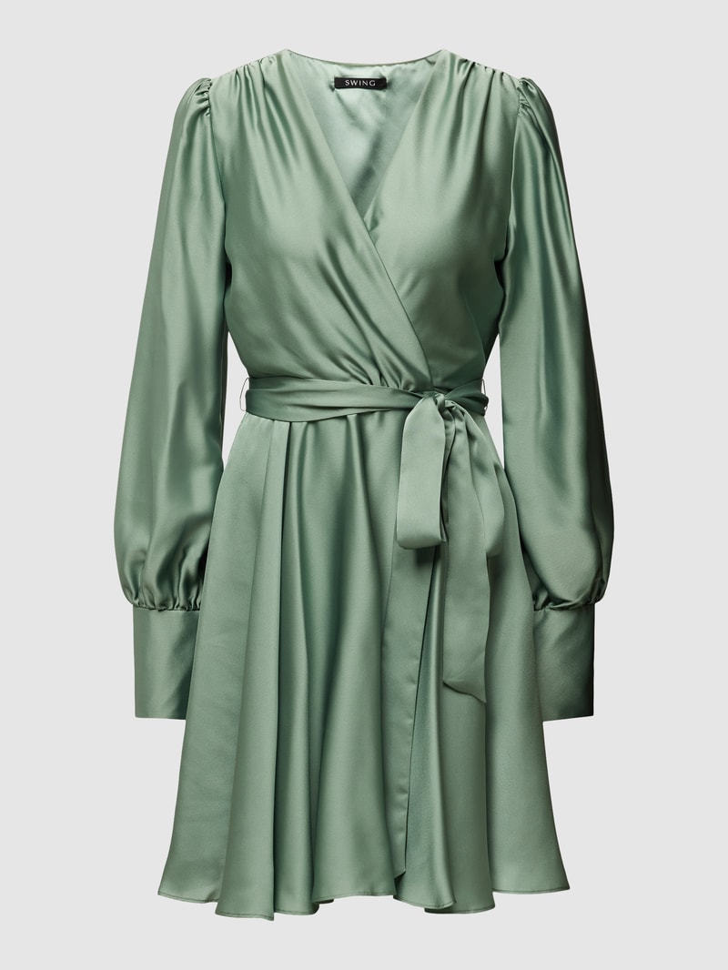 Cocktailkleid in Wickel-Optik in hellgrün
