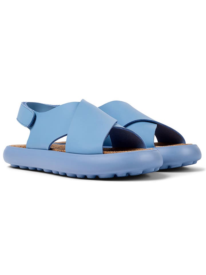 Camper Leder-Sandalen in Hellblau günstig kaufen