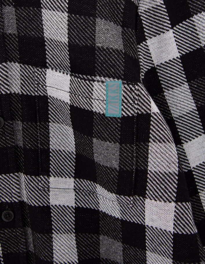 Chemise noire à carreaux capuche amovible garçon
