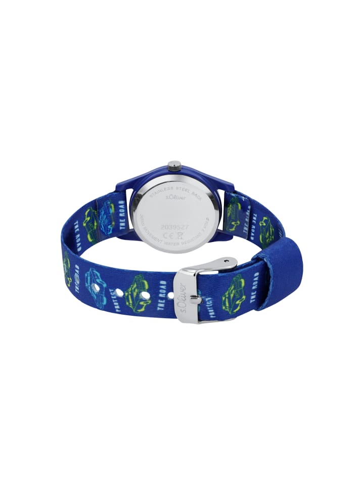 s.Oliver Quarzuhr Nylon, Alloy in Blau günstig kaufen 15,5 cm