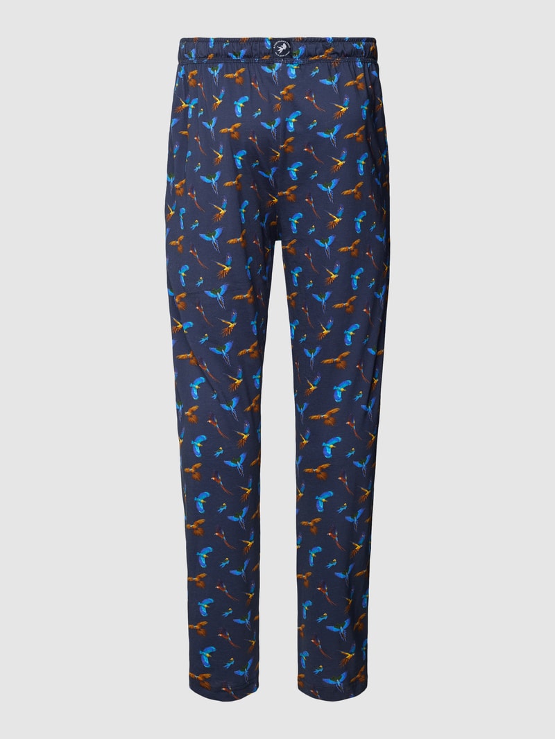 Pyjama-Hose mit Allover-Muster in gelb