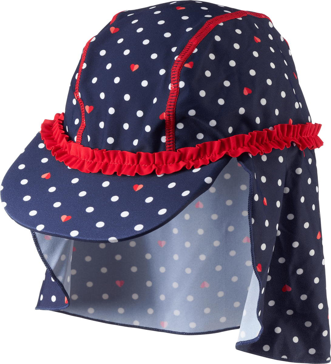 Bademütze mit Punkte-Muster, blau, Gr. 50/51, 1 St