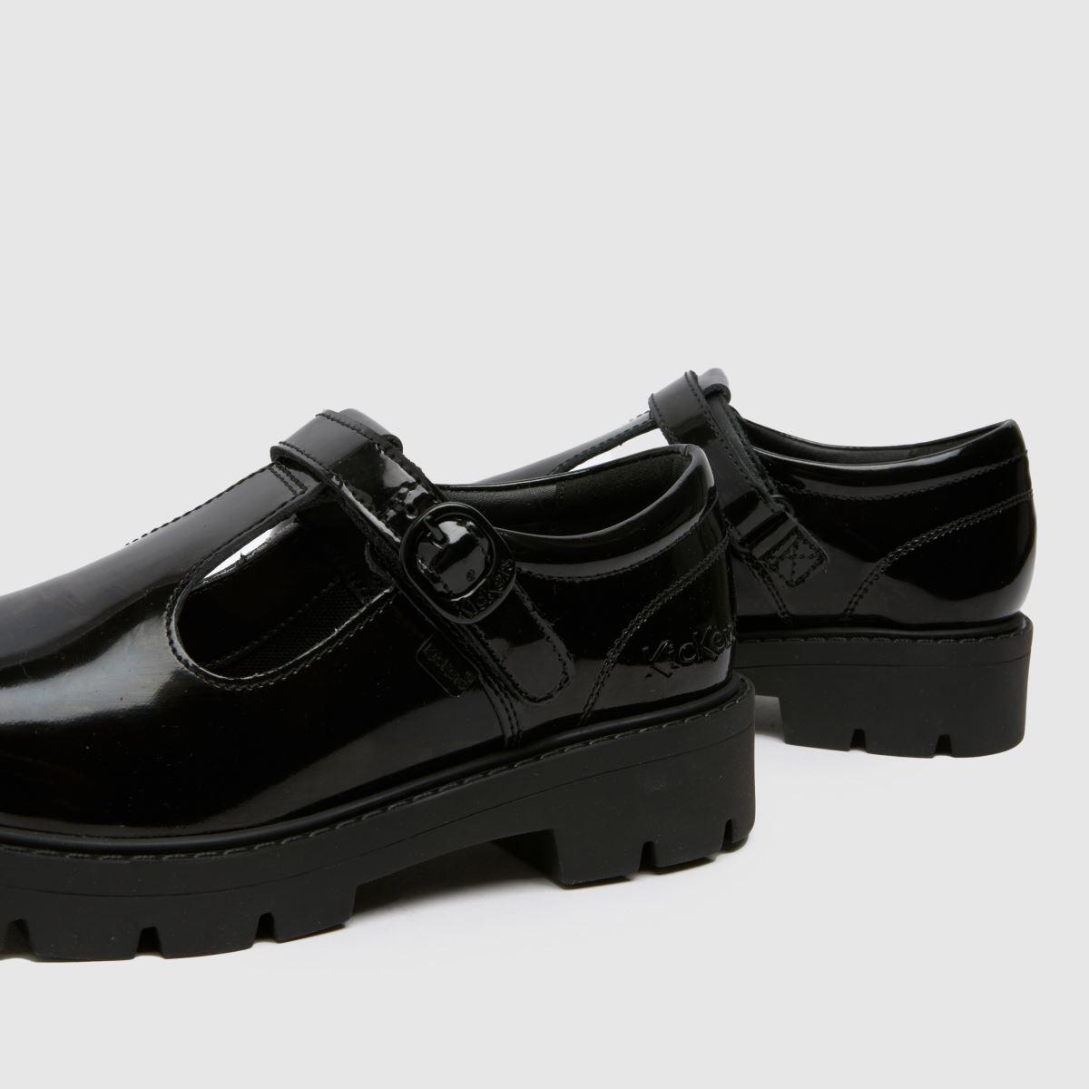 Kickers svarta kori t-bar flickor juniorskor