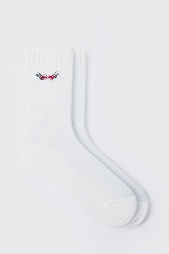 Sport-Socken mit Racing-Stickerei