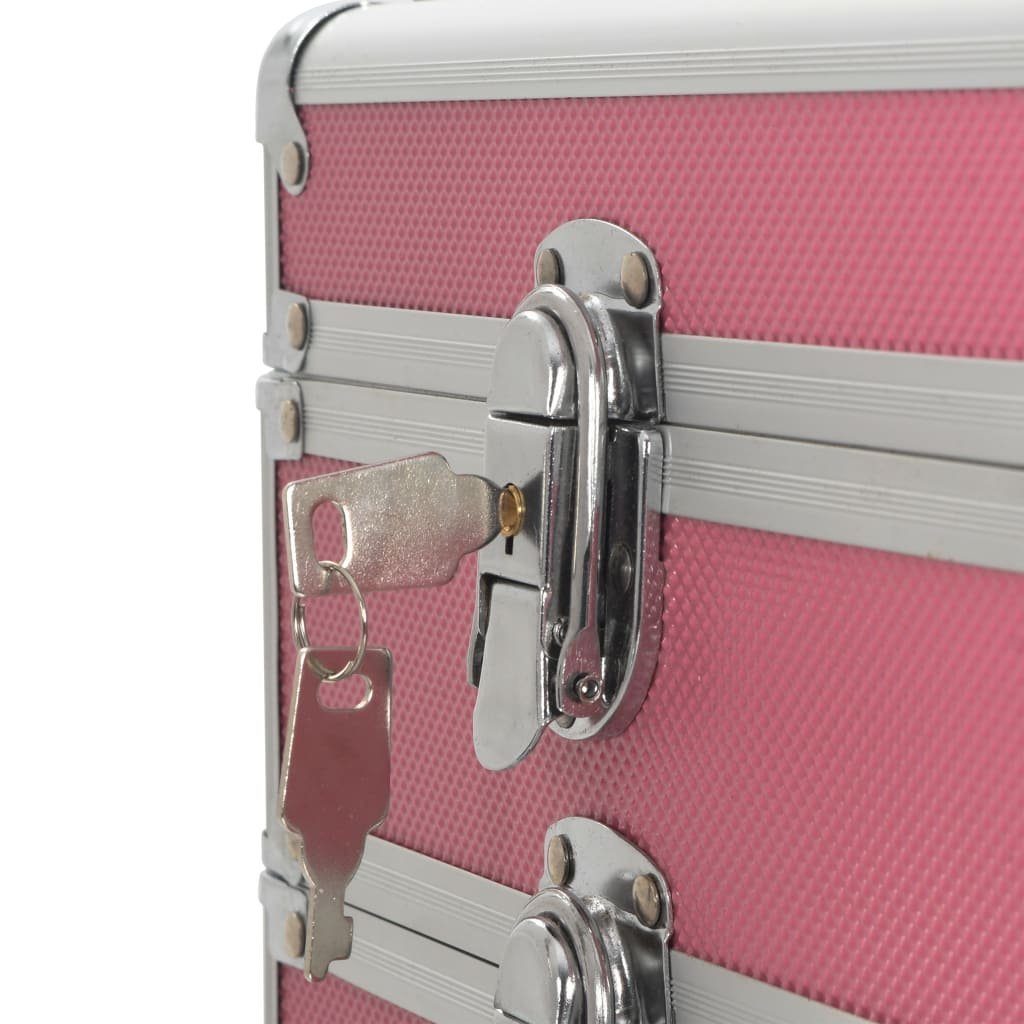 vidaXL Kosmetik-Koffer Kosmetikkoffer Aluminium Rosa