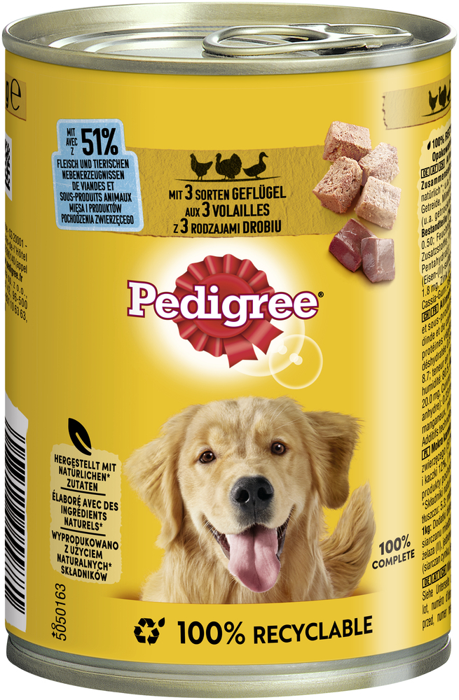 Pedigree Hundenassfutter Pedigree Classic 12x400g 3 Sorten Geflügel